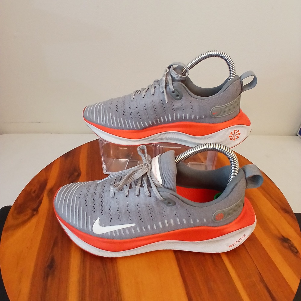 Nike ReactX Infinity Run 4 Womens 8 Grey Orange Running Shoes FJ1222-005